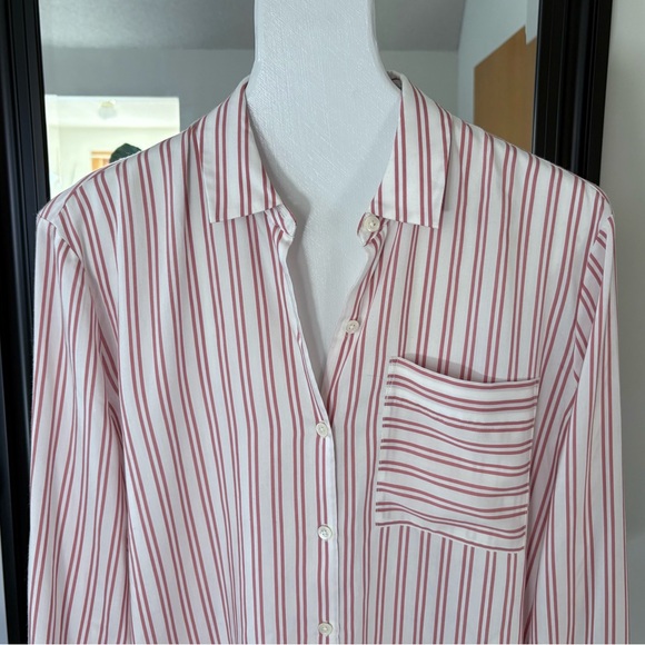 ATM Anthony Thomas Melillo Sleeve Striped Button Down Shirt - Picture 3 of 4